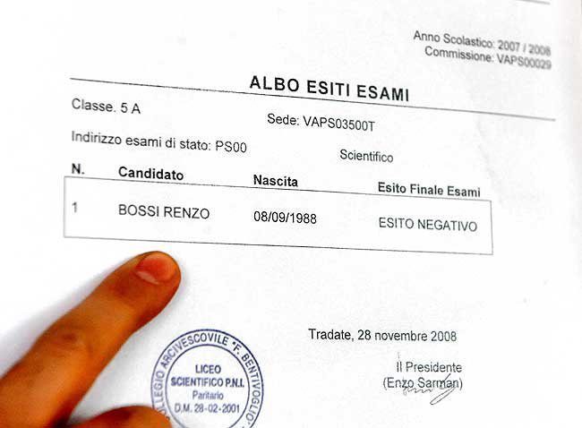 RENZO BOSSI, STORIA DI UN DIPLOMA MAI VISTO